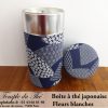 Boîte à thé japonaise 200g fleurs blanches