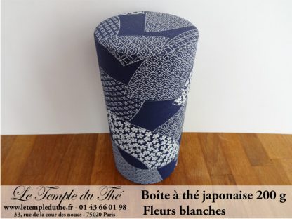 Boîte à thé japonaise 200g fleurs blanches