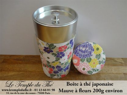 Boîte à thé japonaise. Mauve à fleurs 200 g