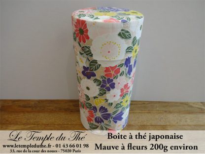 Boîte à thé japonaise. Mauve à fleurs 200 g – Image 4