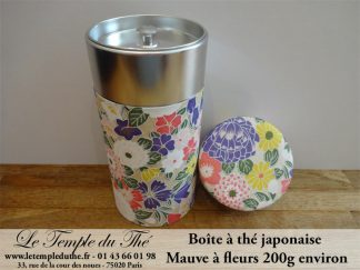 Boîte à thé japonaise. Mauve à fleurs 200 g