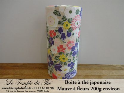 Boîte à thé japonaise. Mauve à fleurs 200 g