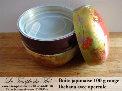 Boîte à thé japonaise 100 g Ikebana rouge