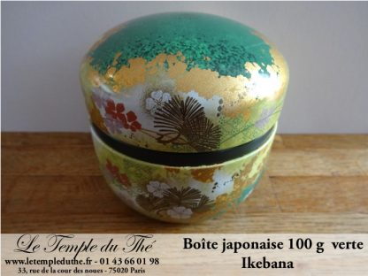 Boîte à thé japonaise 100 g Ikebana verte