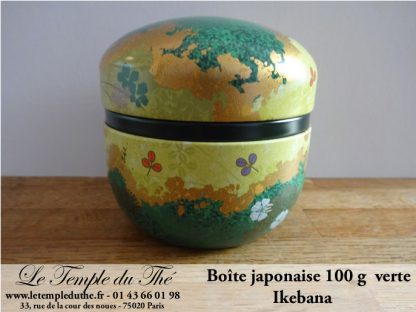 Boîte à thé japonaise 100 g Ikebana verte