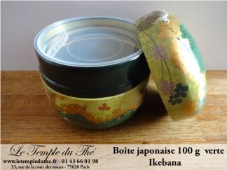 Boîte à thé japonaise 100 g Ikebana verte