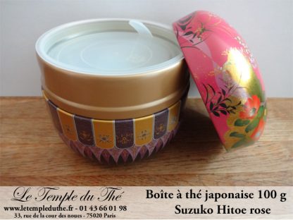 Boîte à thé japonaise 100g  Suzuko Hitoe rose