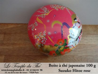 Boîte à thé japonaise 100g  Suzuko Hitoe rose