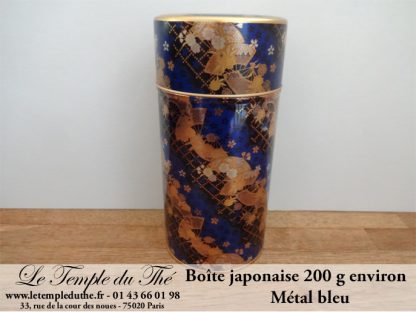 Boîte japonaise 200 g environ métal bleu