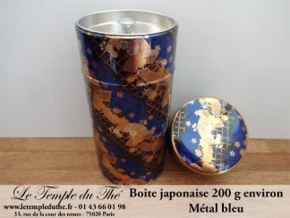 Boîte japonaise 200 g environ métal bleu