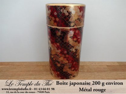 Boîte japonaise 200 g environ métal rouge