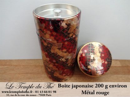 Boîte japonaise 200 g environ métal rouge