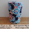 Boîte à thé japonaise 80g fleurs rouges et bleues – Image 2