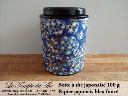 Boîte à thé japonaise Kyoto 100 g bleu foncé