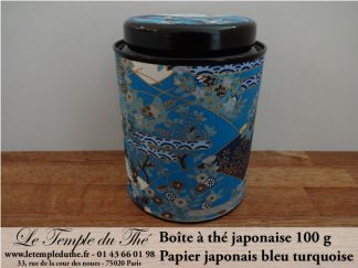 Boîte à thé japonaise Kyoto 100 g bleu turquoise