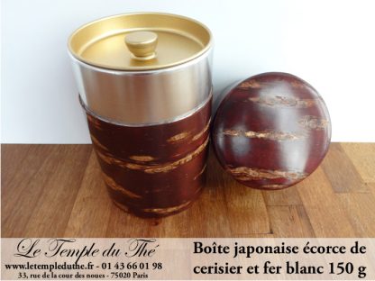 Boîte à thé en écorce de cerisier et fer blanc 100 g