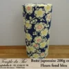 Boîte à thé japonaise 200g fleurs fond bleu