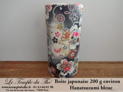 Boîte japonaise Papier Washi Hanatsuzumi bleue 200g