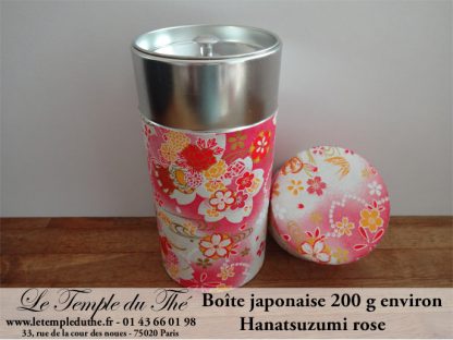 Boîte à thé japonaise papier Washi Hanatsuzumi rose