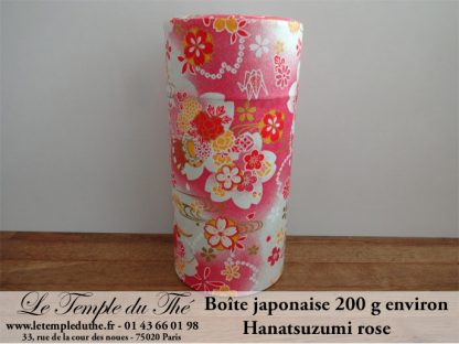 Boîte à thé japonaise papier Washi Hanatsuzumi rose