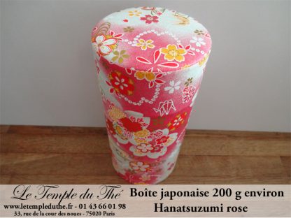 Boîte à thé japonaise papier Washi Hanatsuzumi rose