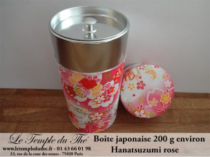 Boîte à thé japonaise papier Washi Hanatsuzumi rose