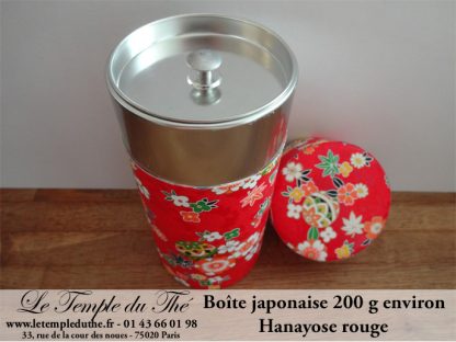 Boîte à thé japonaise 200g Hanayose rouge papier Washi