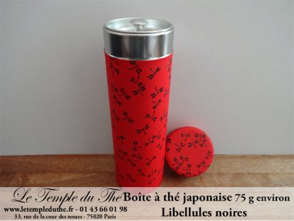 Boîte à thé japonaise libellules noires 75 g