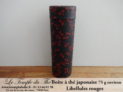 Boîte à thé japonaise libellules rouges 75 g