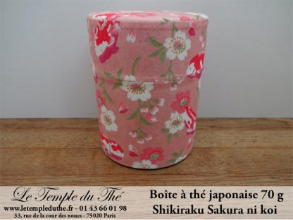 Boîte à thé japonaise Shikiraku Sakura ni koi