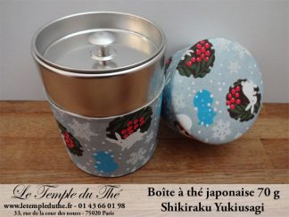 Boîte à thé japonaise Shikiraku Yukiusagi