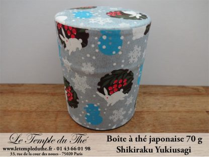 Boîte à thé japonaise Shikiraku Yukiusagi