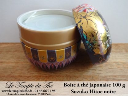 Boîte à thé japonaise 100 g  Suzuko Hitoe noire