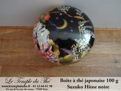 Boîte à thé japonaise 100 g  Suzuko Hitoe noire