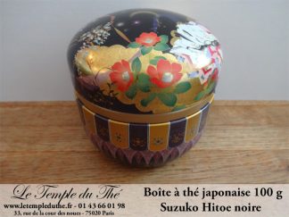 Boîte à thé japonaise 100 g  Suzuko Hitoe noire