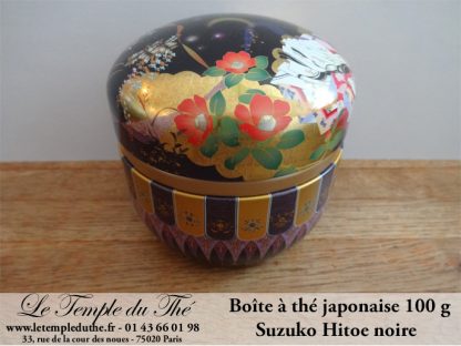 Boîte à thé japonaise 100 g  Suzuko Hitoe noire