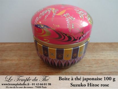 Boîte à thé japonaise 100g  Suzuko Hitoe rose