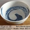 Bol à Matcha japonais bleu et blanc Efude