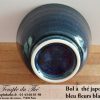 Bol à thé japonais bleu fleurs blanches – Image 3