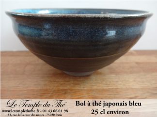 Bol à thé japonais bleu 25 cl