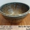 Bol à thé japonais en céramique bord bleu
