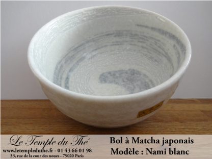 Bol à Matcha japonais blanc Nami