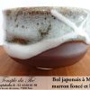 Bol à Matcha du Japon marron foncé et blanc – Image 3