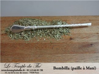 Bombilla ou paille à Maté en laiton argenté