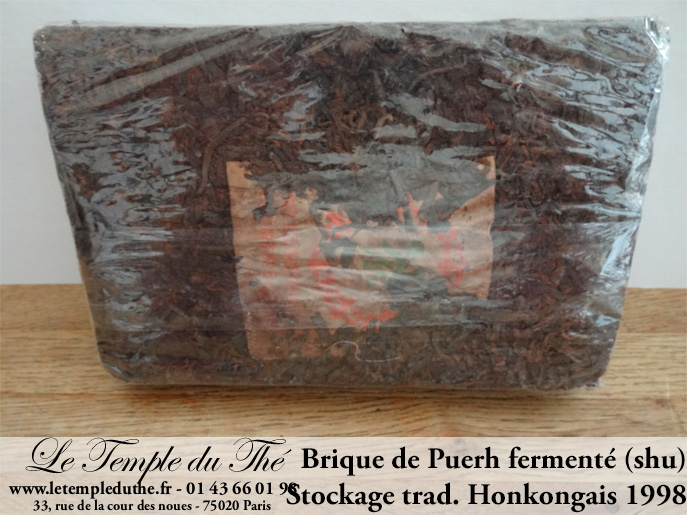 Brique de Puerh fermenté (shu) Pu'erh fermenté millésime 1998 Brique de Puerh fermenté (shu) Pu'erh fermenté millésime 1998