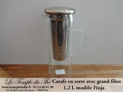 Carafe en verre avec un grand filtre métal 1.20 L