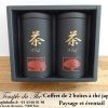 Coffret 2 boîtes japonaises éventail et paysage