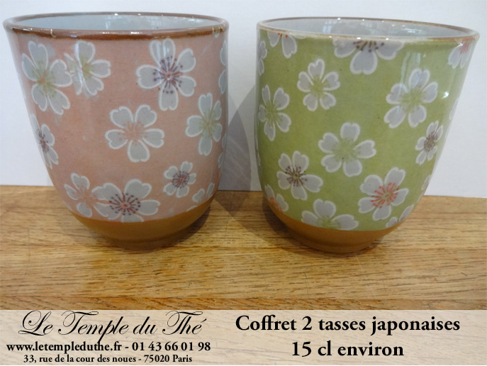 Coffret de 2 tasses à thé japonaises  Le Temple du Thé Paris Thé Bio Paris