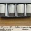 Coffret de 4 tasses à thé japonaises blanches