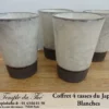 Coffret de 4 tasses à thé japonaises blanches – Image 2